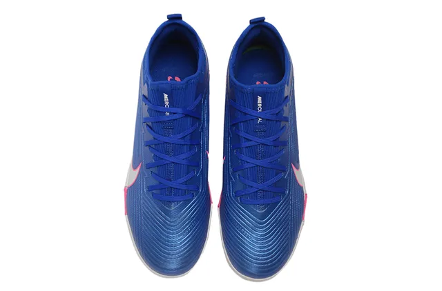 Nike Blue Pink Knit Upper Engineered Ribbing Turf Soccer Shoes 2