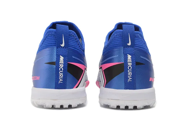 Nike Blue Pink Knit Upper Engineered Ribbing Turf Soccer Shoes 4