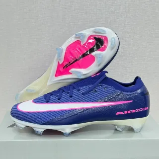 Nike Blue Pink Knit Upper Low-Cut Collar Firm-Ground Soccer Shoes