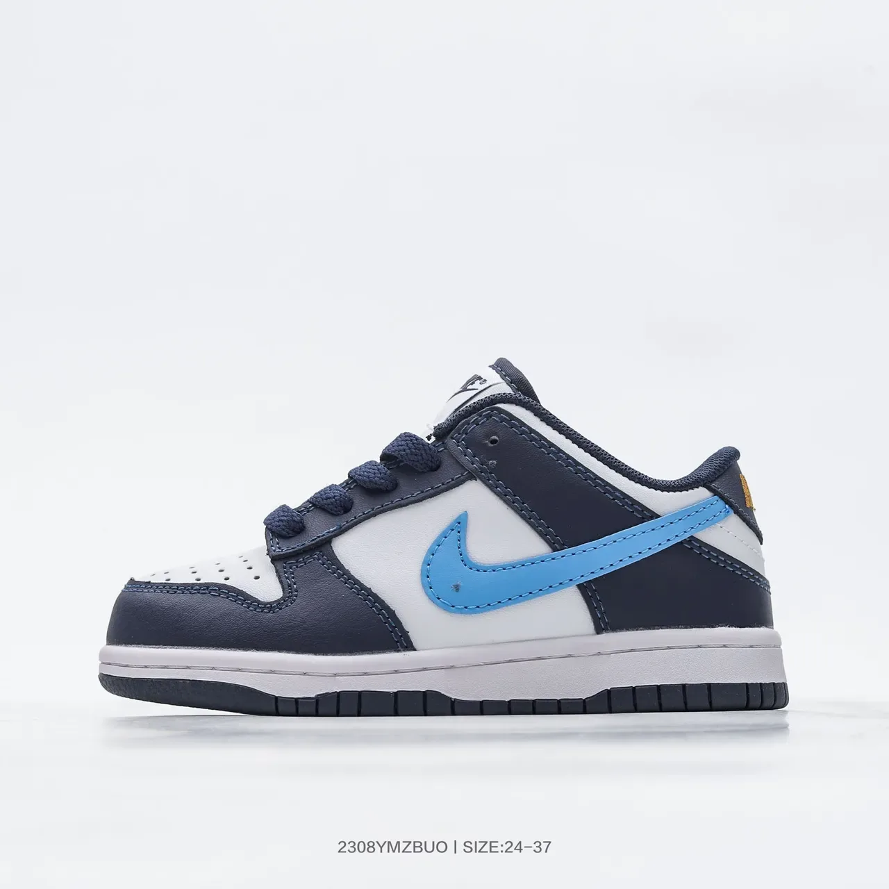 Nike Blue White Low-Top Padded Collar Lifestyle Sneakers 7