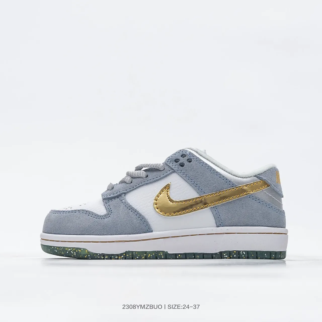 Nike Blue White Low-Top Padded Collar Lifestyle Sneakers 20