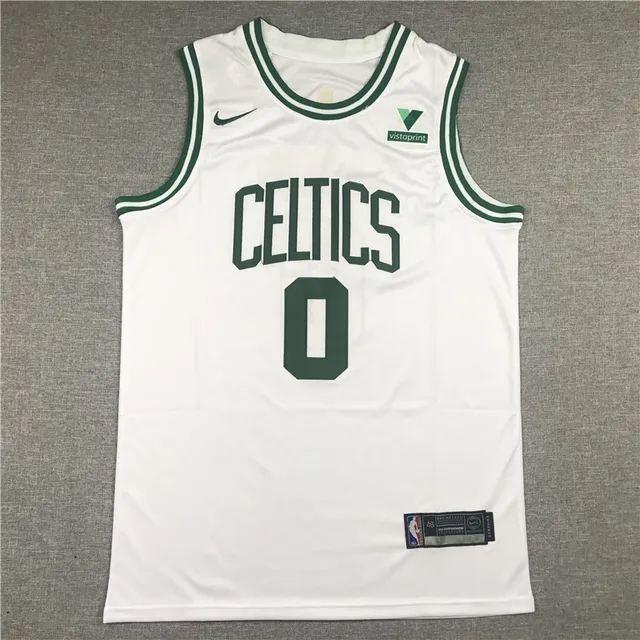 Nike Boston Celtics Jayson Tatum #0 Camiseta sem mangas branca e verde do time 3
