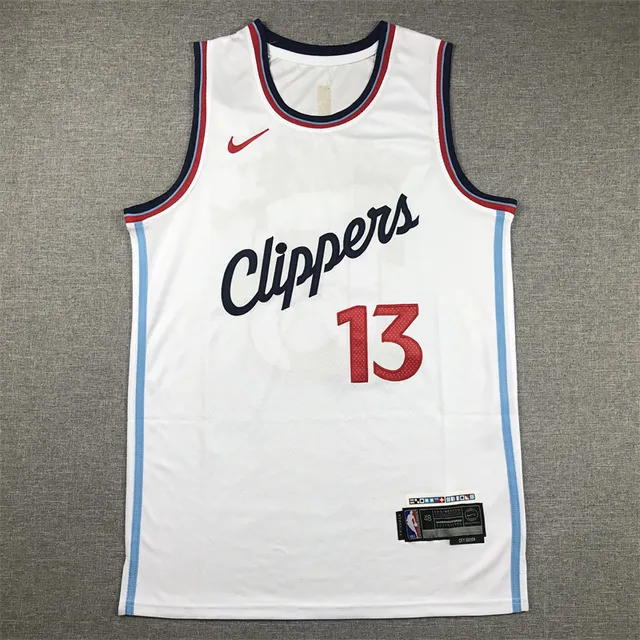 Nike Clippers City Edition Blanc Rouge Bleu Marine Maille Maillot 3