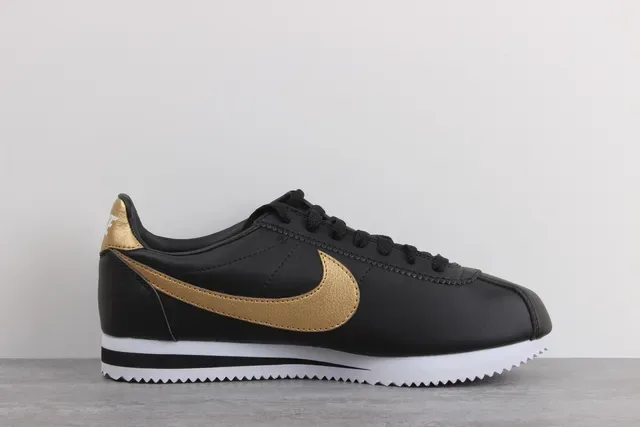 Nike Cortez Black and Gold Lifestyle Sneakers 3