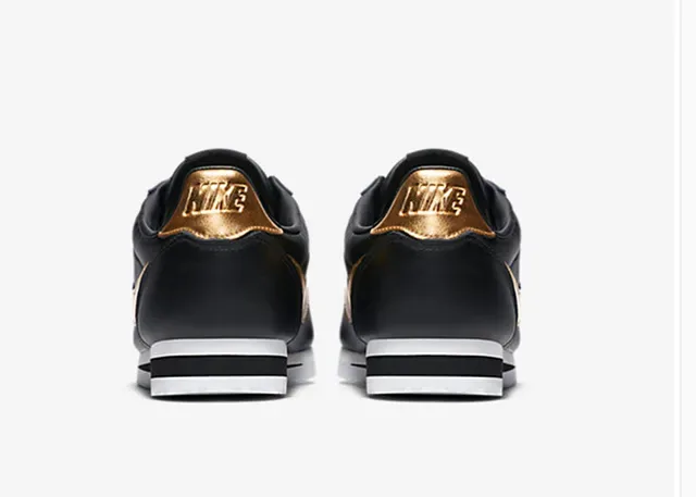 Nike Cortez Black and Gold Lifestyle Sneakers 4