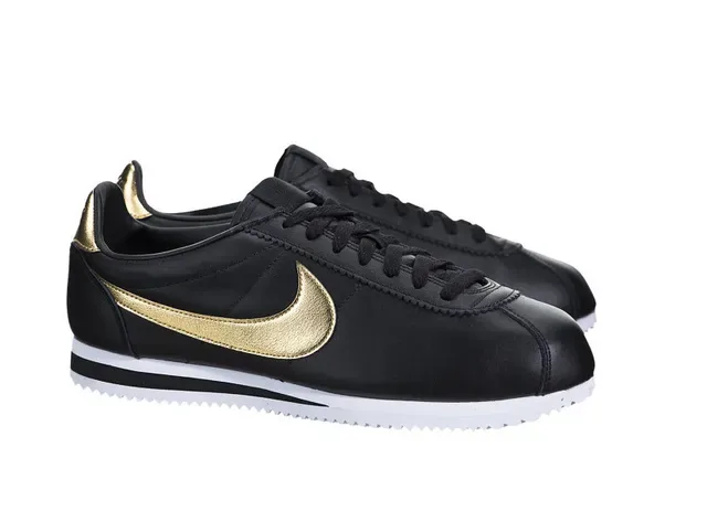 Nike Cortez Black and Gold Lifestyle Sneakers 9