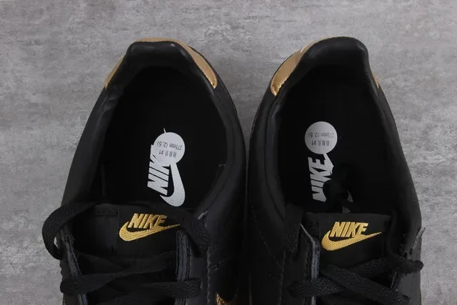 Nike Cortez Black and Gold Lifestyle Sneakers 19