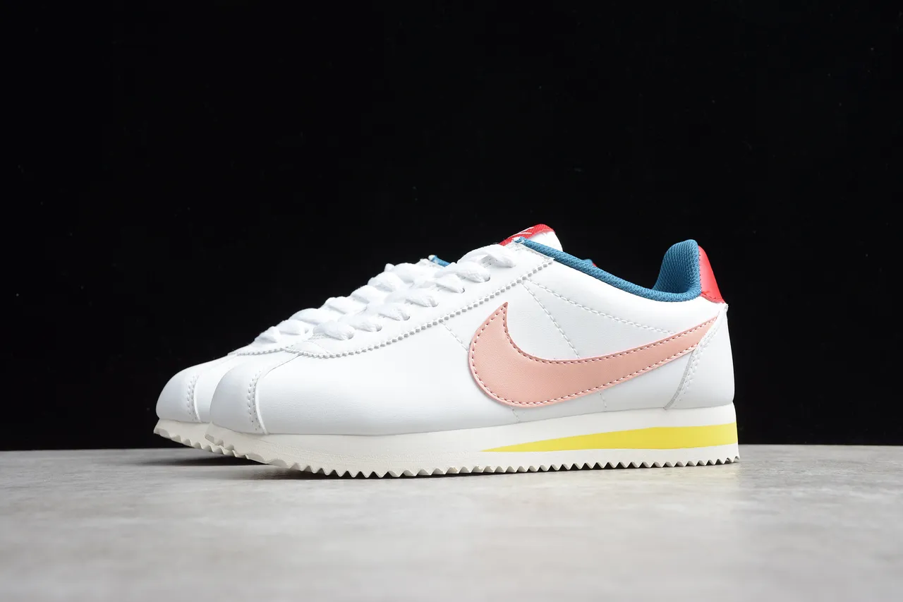 Nike Cortez White Pink Red Blue Yellow Lifestyle Sneakers 6