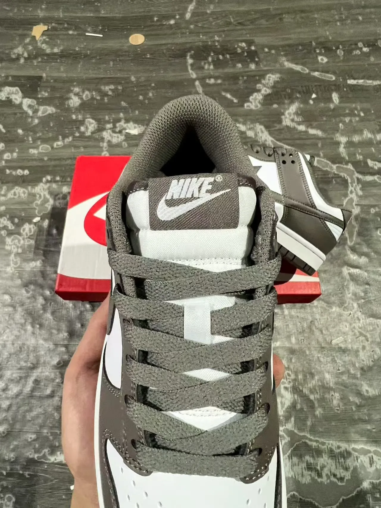 Nike Dunk Low Gray White Red Lifestyle Sneakers 4