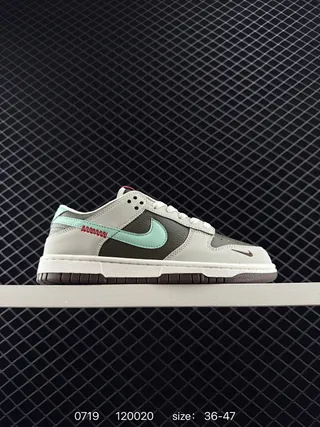 Nike Dunk Low Gris Clair Vert Olive Vert Menthe Swoosh Chaussures de Skateboard 2
