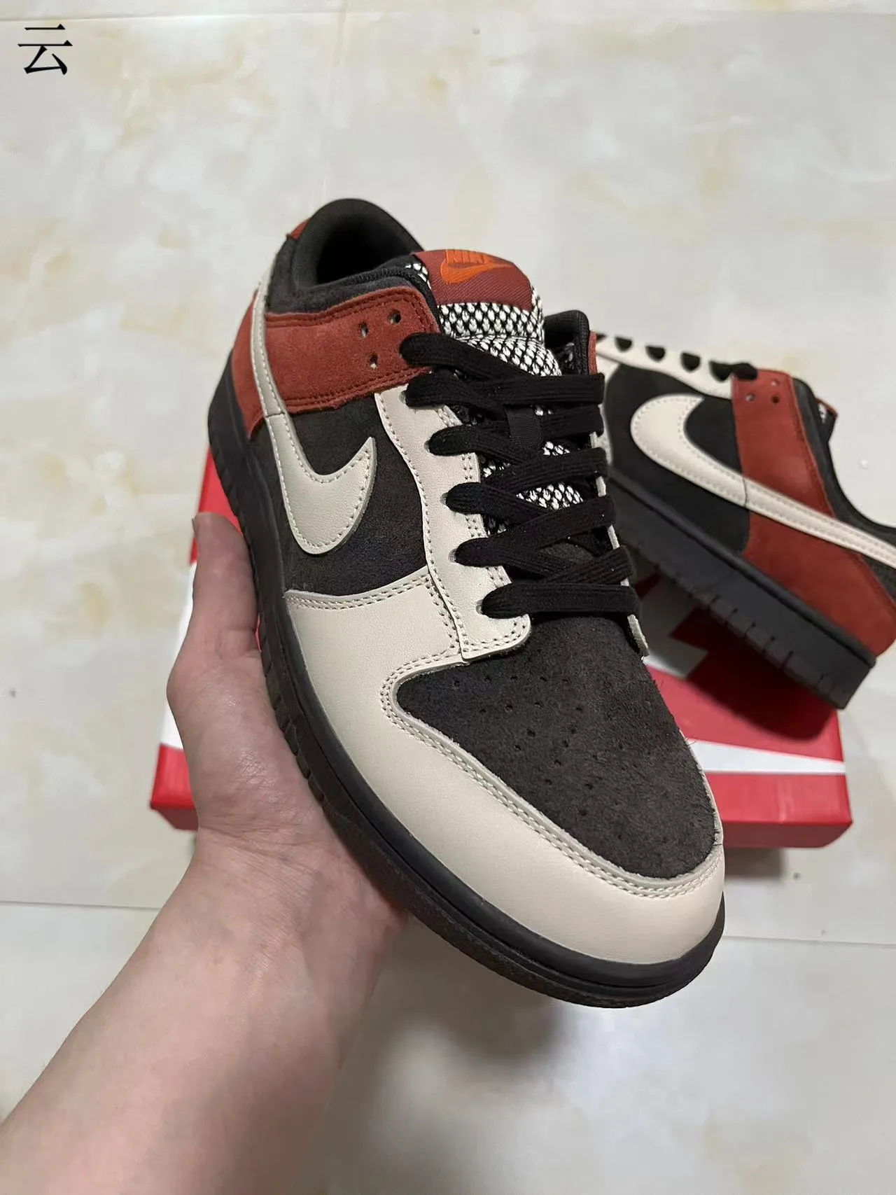 Nike Dunk Low Rust Red Black Off-White Lifestyle Sneakers 2