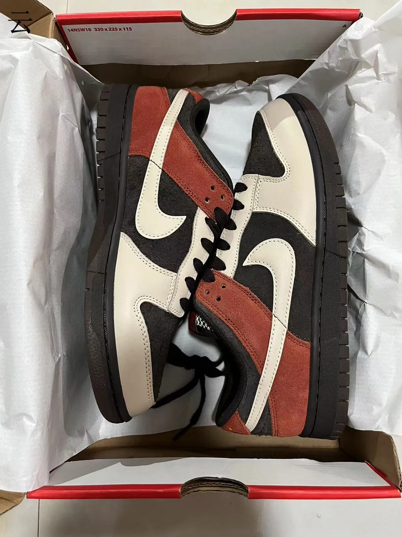 Nike Dunk Low Rust Red Black Off-White Lifestyle Sneakers 9