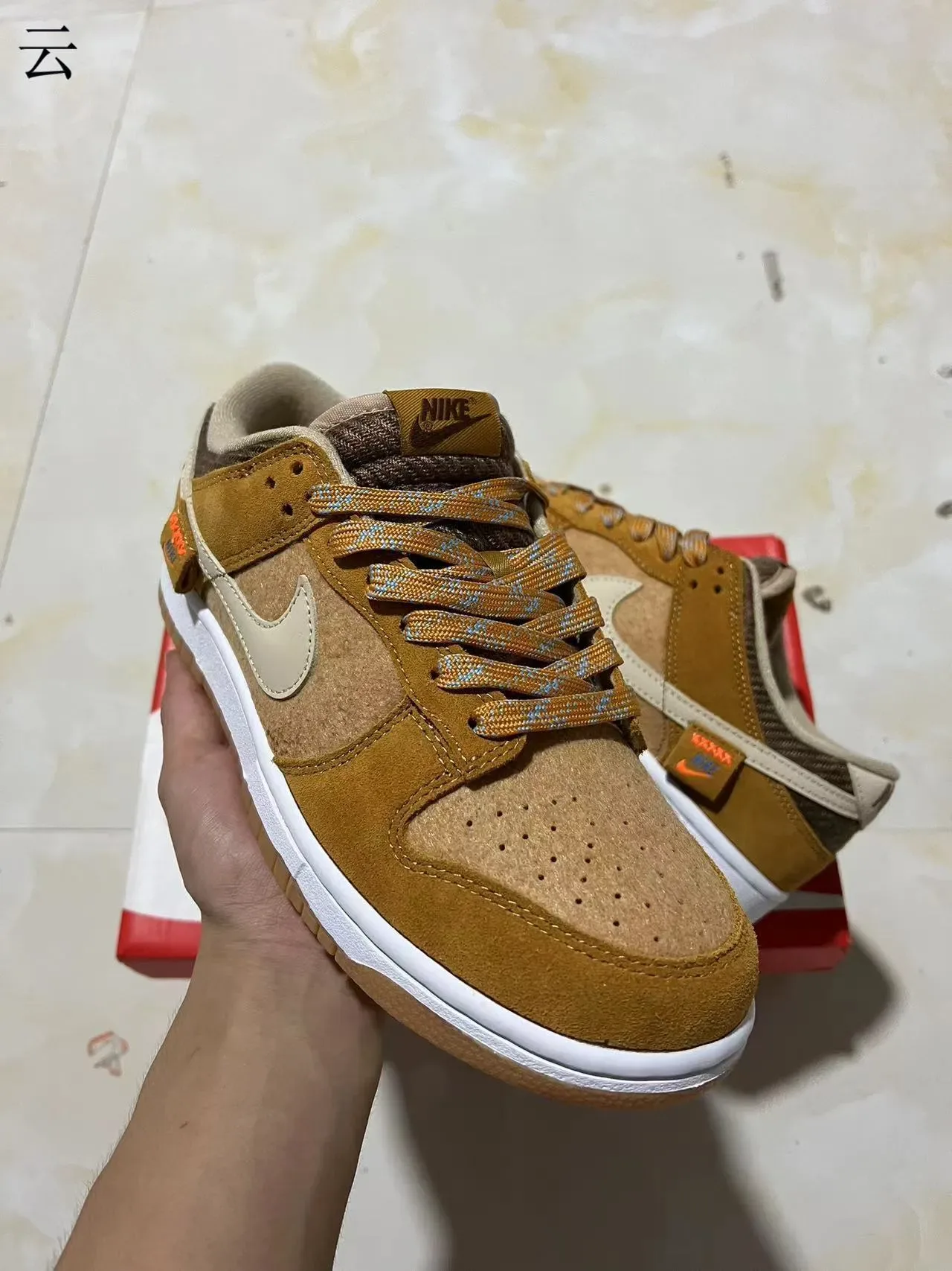 Nike Dunk Low Tan Suede Cream Swoosh Lifestyle Sneakers 2