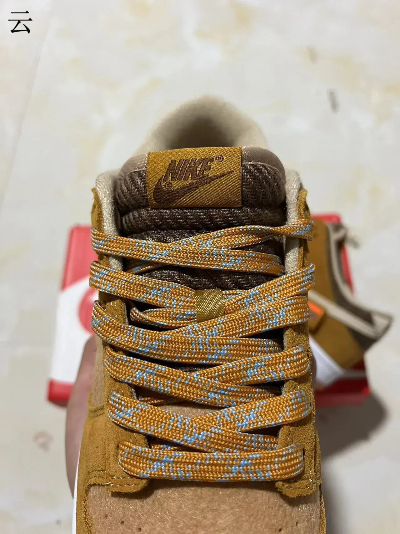 Nike Dunk Low Tan Suede Cream Swoosh Lifestyle Sneakers 4