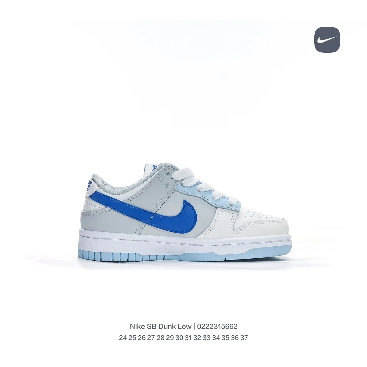 Nike Dunk Low White Black Blue Lifestyle Sneakers 14