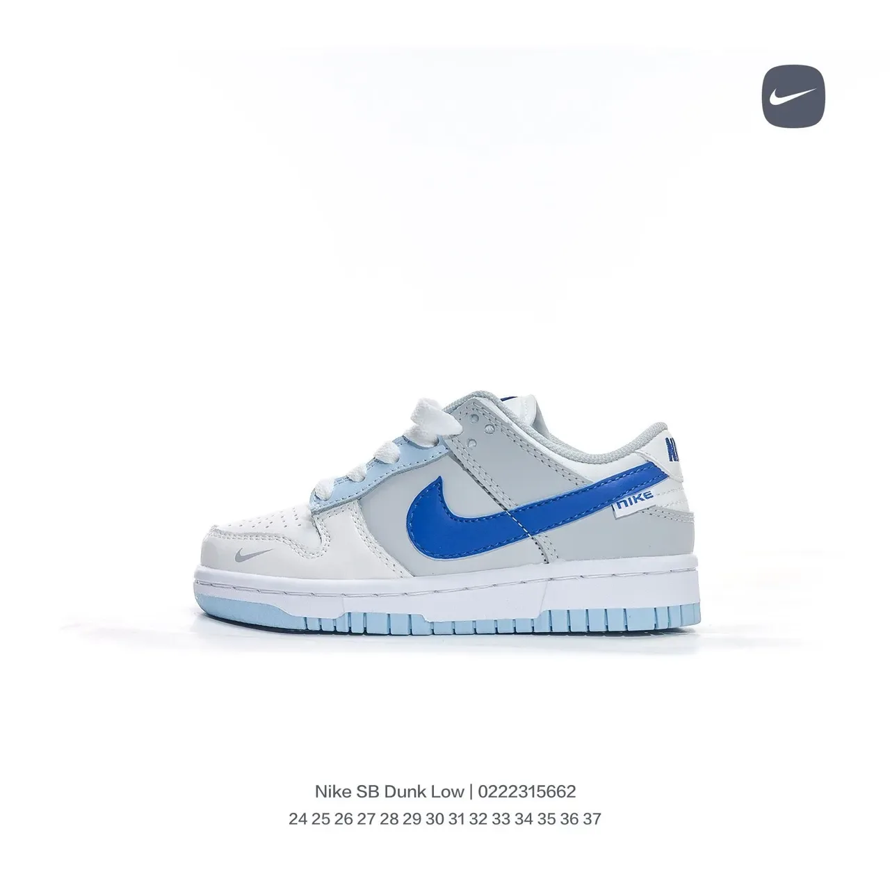 Nike Dunk Low White Black Blue Lifestyle Sneakers 15