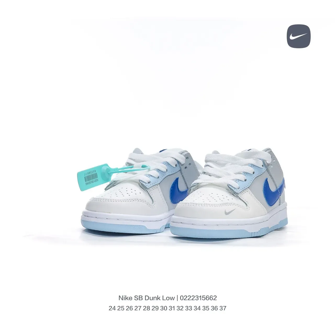 Nike Dunk Low White Black Blue Lifestyle Sneakers 16