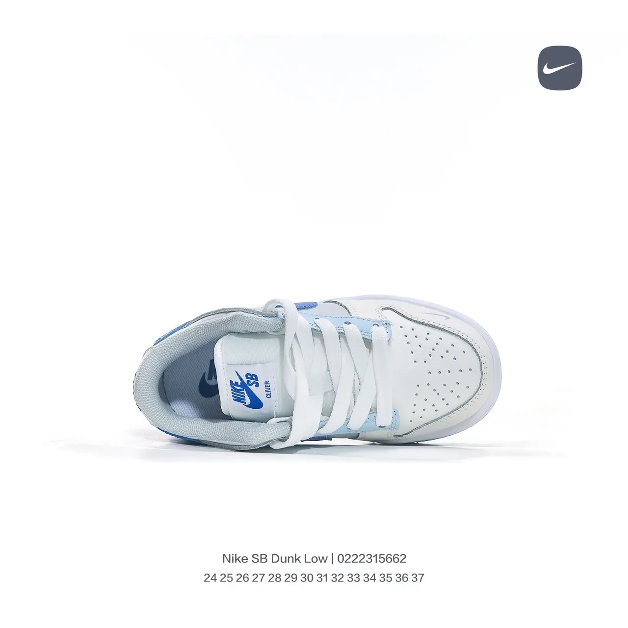 Nike Dunk Low White Black Blue Lifestyle Sneakers 17