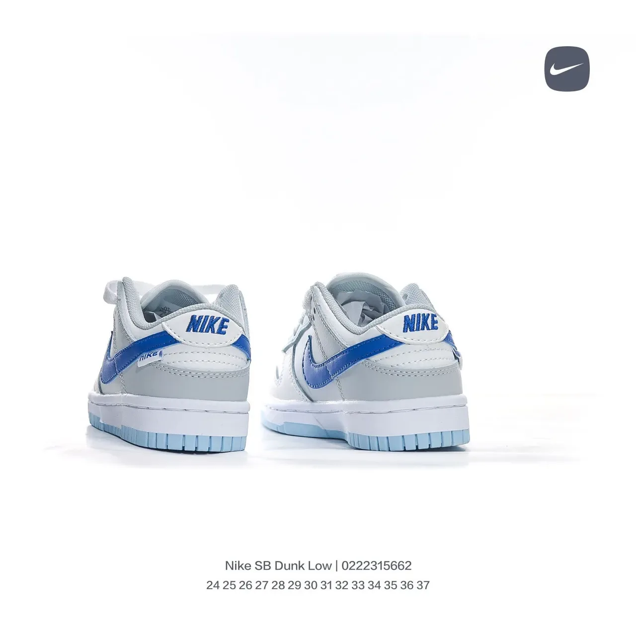 Nike Dunk Low White Black Blue Lifestyle Sneakers 18