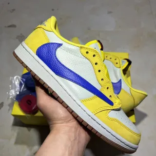 Nike Dunk Low Yellow White Royal Blue Suede Leather Skateboard Shoes
