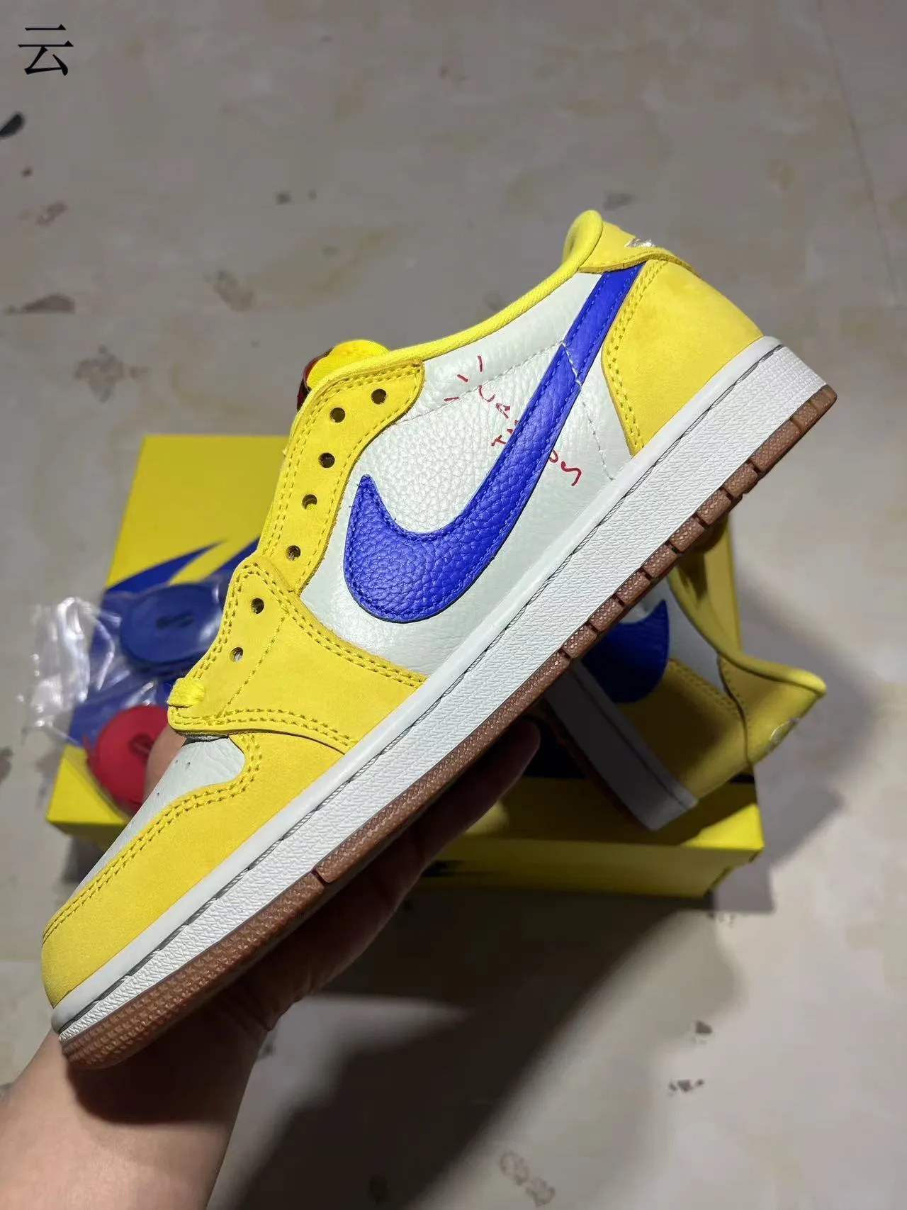 Nike Dunk Low Yellow White Royal Blue Suede Leather Skateboard Shoes 5