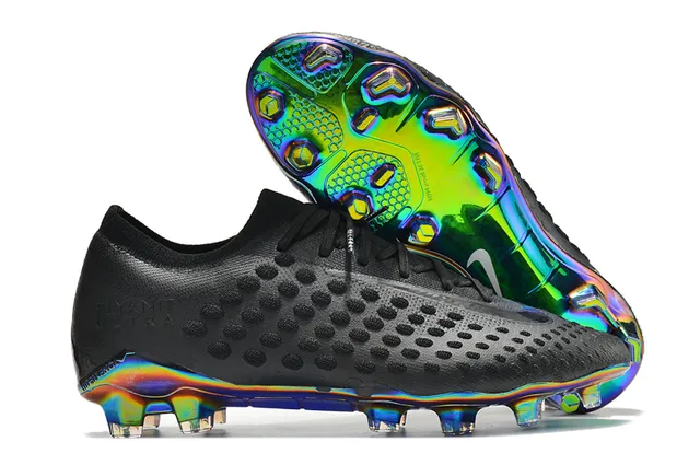 Nike Flyknit Ultra Noir semelle iridescente Firm-Ground Chaussures de football 3