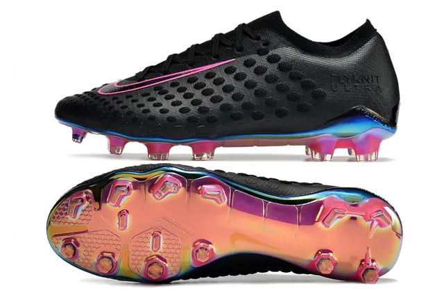 Nike Flyknit Ultra Noir semelle iridescente Firm-Ground Chaussures de football 17