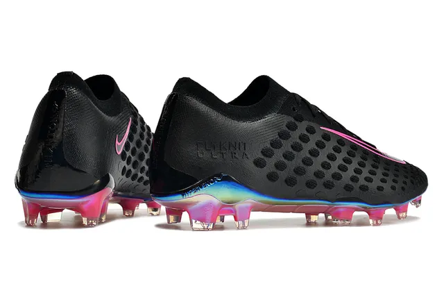 Nike Flyknit Ultra Noir semelle iridescente Firm-Ground Chaussures de football 22
