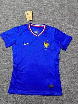 Maillot Nike Équipe de France Bleu Royal Rouge Blanc Bordures Brodé Crête du Coq 2