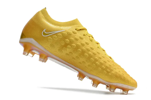 Nike Gold Transparent Metallic Knit Upper Textured Dot-Patterned Surface Firm-Ground Soccer Shoes 2
