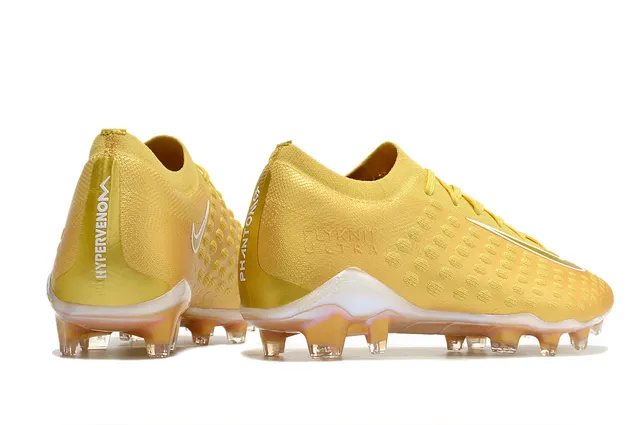 Nike Gold Transparent Metallic Knit Upper Textured Dot-Patterned Surface Firm-Ground Soccer Shoes 5
