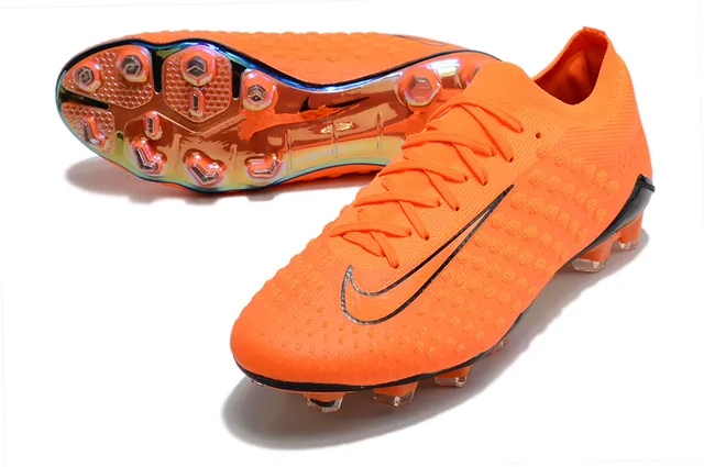 Nike Gold Transparent Metallic Knit Upper Textured Dot-Patterned Surface Firm-Ground Soccer Shoes 10