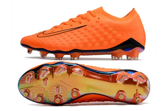 Nike Gold Transparent Metallic Knit Upper Textured Dot-Patterned Surface Firm-Ground Soccer Shoes 13