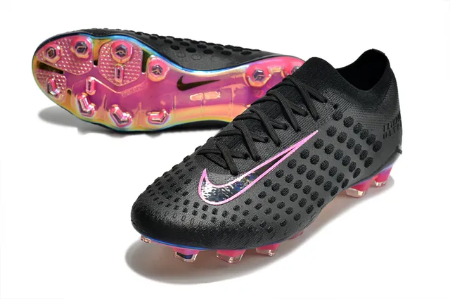 Nike Gold Transparent Metallic Knit Upper Textured Dot-Patterned Surface Firm-Ground Soccer Shoes 24