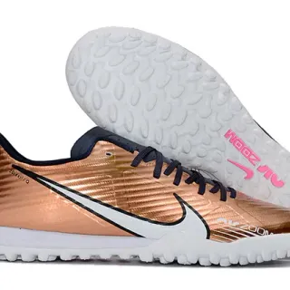 Nike Gold White Metallic Copper Synthetic Upper Outsole Turf Soccer Shoes