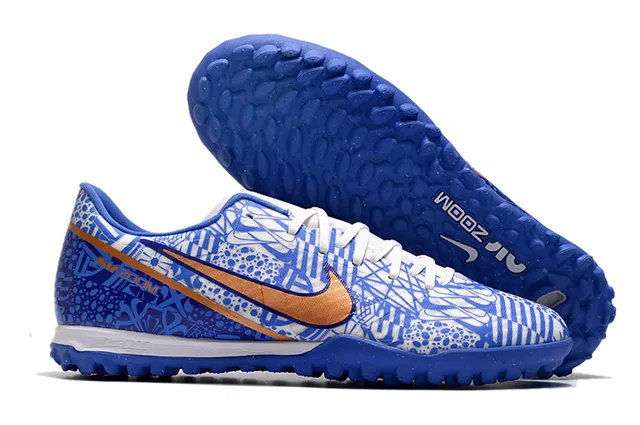 Nike doré blanc métallique cuivre synthétique supérieur semelle extérieure pelouse football chaussures 7