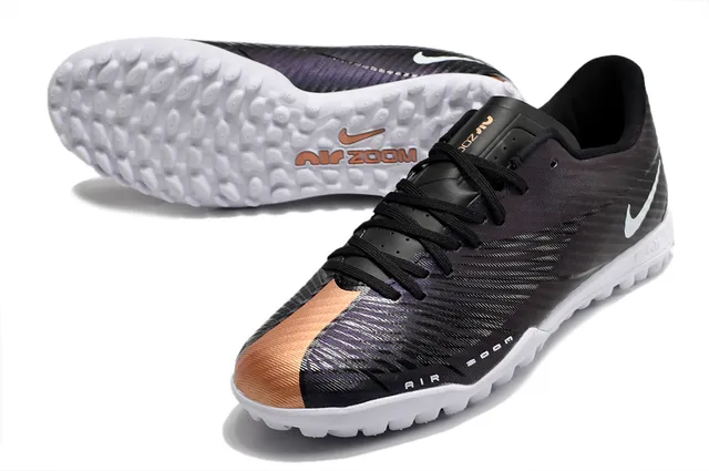 Nike doré blanc métallique cuivre synthétique supérieur semelle extérieure pelouse football chaussures 21