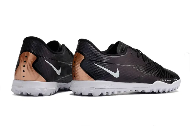 Nike doré blanc métallique cuivre synthétique supérieur semelle extérieure pelouse football chaussures 22