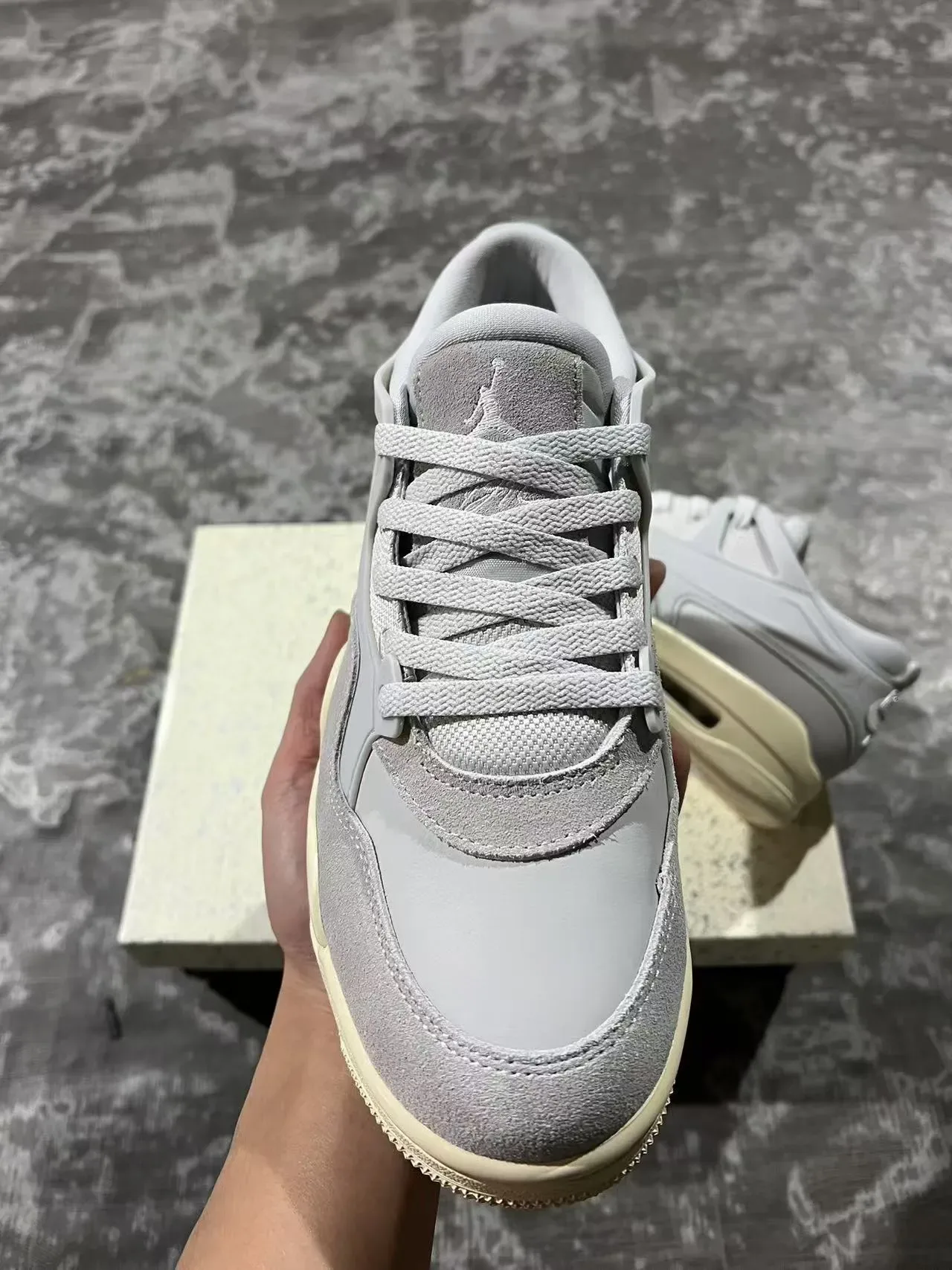 Nike Gray Beige Low-Top Layered Upper Lifestyle Sneakers 3