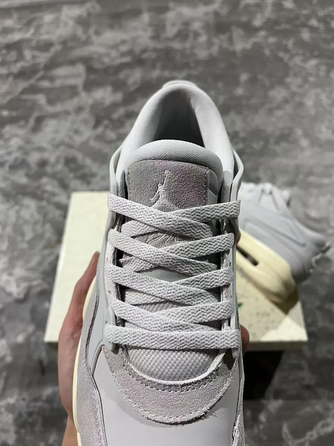 Nike Gray Beige Low-Top Layered Upper Lifestyle Sneakers 4