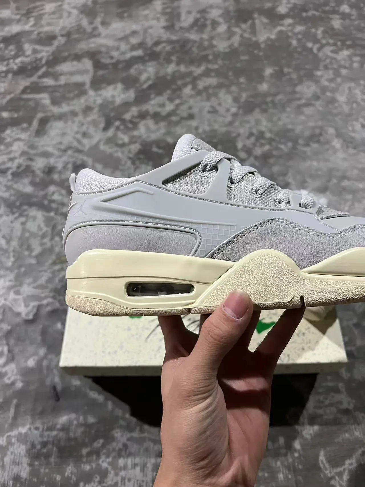 Nike Gray Beige Low-Top Layered Upper Lifestyle Sneakers 7