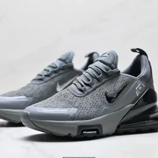 Nike Gray Black Perforated Engineered Mesh Upper Visible Air Zoom Heel Unit Lifestyle Sneakers