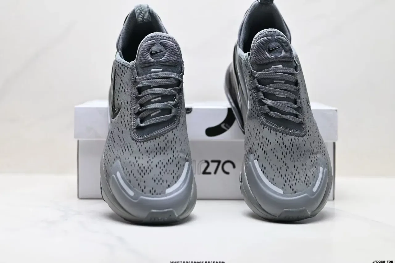 Nike Gray Black Perforated Engineered Mesh Upper Visible Air Zoom Heel Unit Lifestyle Sneakers 4