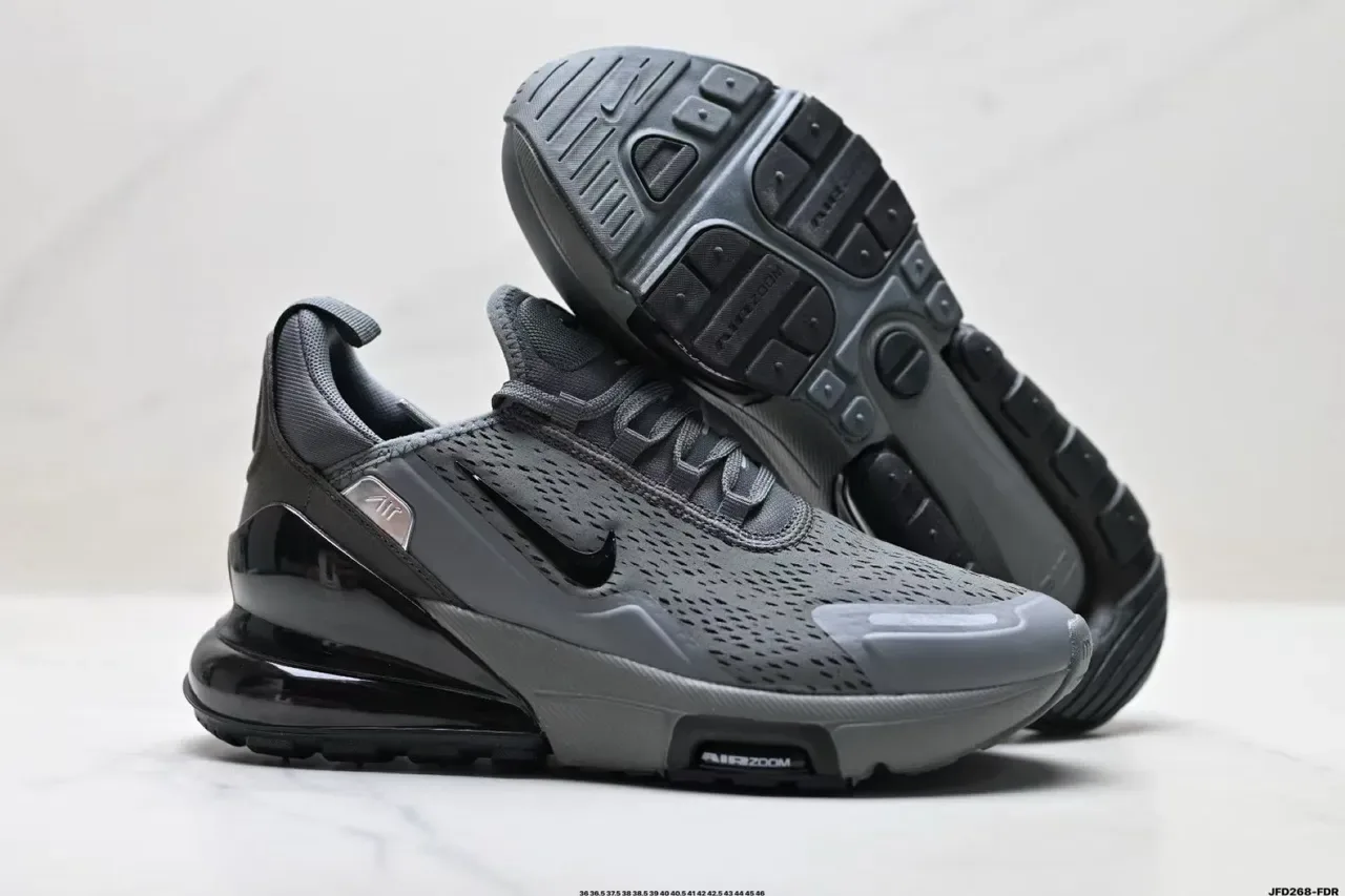 Nike Gray Black Perforated Engineered Mesh Upper Visible Air Zoom Heel Unit Lifestyle Sneakers 5