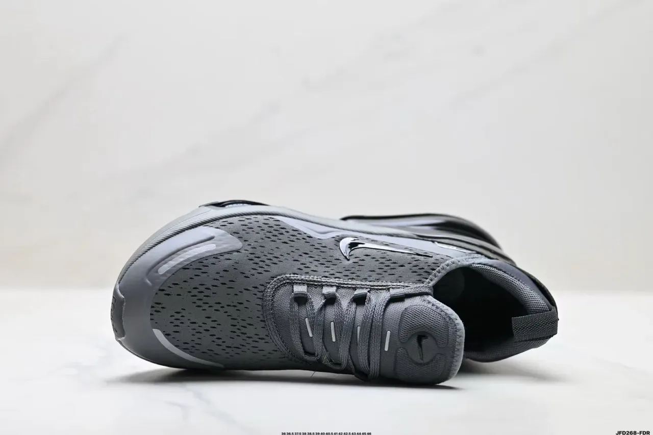 Nike Gray Black Perforated Engineered Mesh Upper Visible Air Zoom Heel Unit Lifestyle Sneakers 7