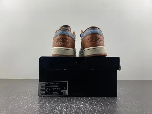 Nike Gray Brown Denim-Accented Mixed-Material Upper Lifestyle Sneakers 5