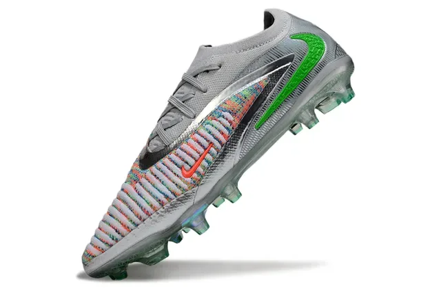 Nike Gray Multicolor Knitted Upper Iridescent Panel Firm-Ground Soccer Shoes 3