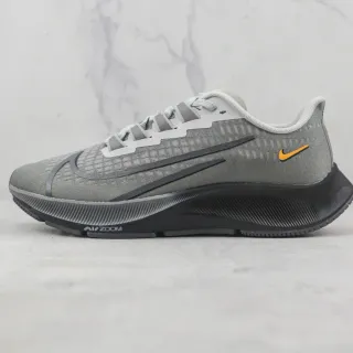 Nike Gray Orange Engineered Mesh Upper Asymmetrical Lace Guard Running Shoes