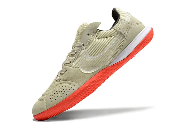 Nike Gris Rose Low-Top Silhouette Maille et Daim Partie supérieure Intérieur Football Chaussures 3