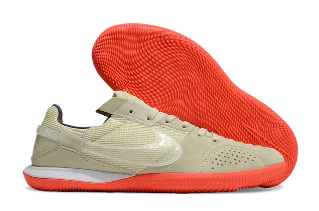 Nike Gris Rose Low-Top Silhouette Maille et Daim Partie supérieure Intérieur Football Chaussures 6